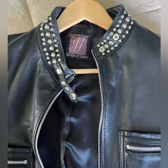 Gordon & James Signature Studded Black Leather Jacket. - Picture 6 of 9